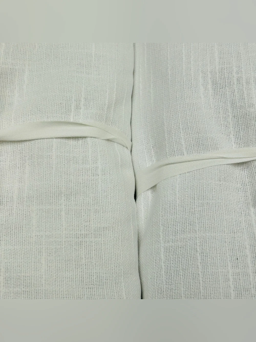 QUINCE Set Of 2 48x84 Cotton Slub Blackout Curtains White 0797
